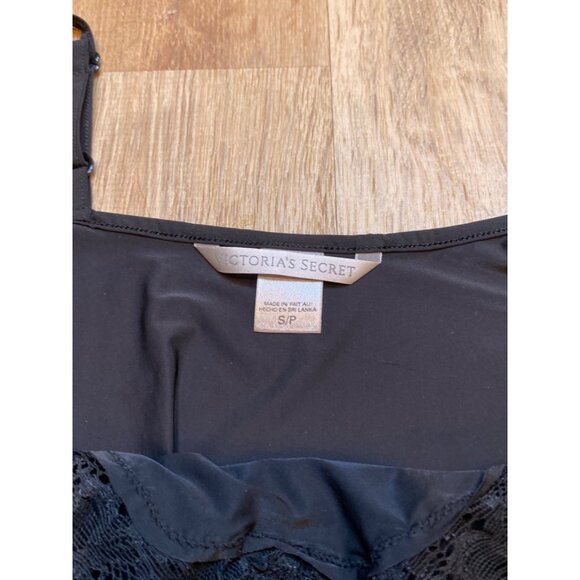 Y2K Victorias Secret Black Lace Chemise‎ Slip Nightgown S Adjustable Straps - Picture 6 of 7